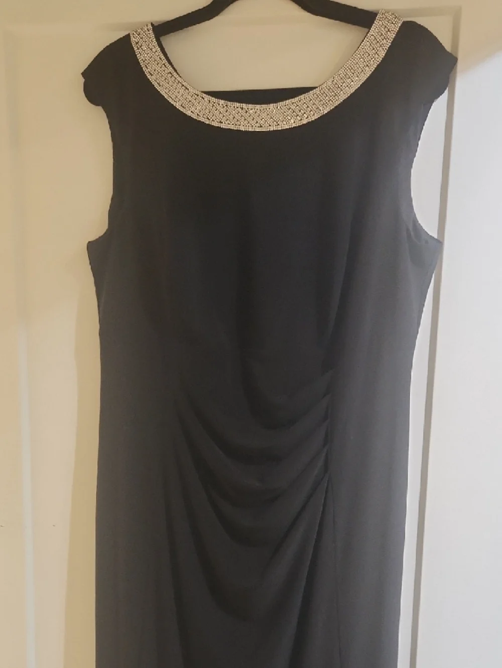 Alex Evenings Black Maxi Dress with Beaded Collar - Picture 3 of 12